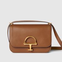 Gucci Siena Small Shoulder Bag 846705 In Smooth Leather Brown