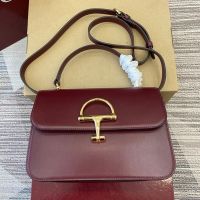 Gucci Siena Medium Top Handle Bag 855535 In Smooth Leather Red