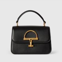 Gucci Siena Small Top Handle Bag 855536 In Smooth Leather Black