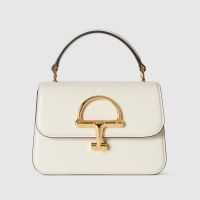 Gucci Siena Small Top Handle Bag 855536 In Smooth Leather White