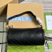 Gucci Small Blondie Cylinder Bag In Subtler Leather 760169 Black
