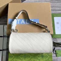 Gucci Small Blondie Cylinder Bag In Subtler Leather 760169 White
