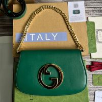 Gucci Small Blondie Shoulder Bag In Calfskin 699268 Green