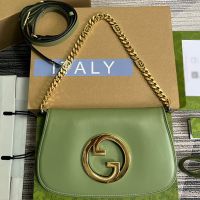 Gucci Small Blondie Shoulder Bag In Calfskin 699268 Olive