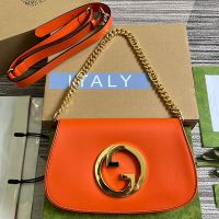 Gucci Small Blondie Shoulder Bag In Calfskin 699268 Orange