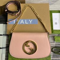 Gucci Small Blondie Shoulder Bag In Calfskin 699268 Pink
