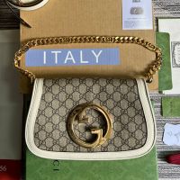 Gucci Small Blondie Shoulder Bag In GG Supreme Canvas 699268 Beige/White