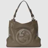 Gucci Small Blondie Square Tote In Subtler Leather 751518 Coffee