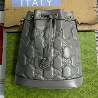 Gucci Small Bucket Bag In GG Matelasse Leather 732448 Grey