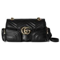 Gucci Small Marmont Multi-Pocket Bag In Matelasse Leather 795228 Black