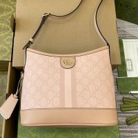 Gucci Small Ophidia Shoulder Bag In GG Supreme Canvas 781402 Pink