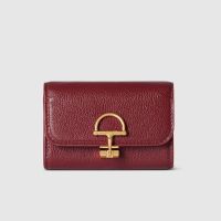 Gucci Softbit Card Case 828148 In Grainy Leather Red