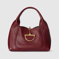 Gucci Softbit Medium Top Handle Bag 837467 In Grainy Leather Red