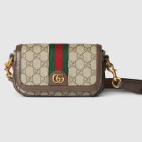 Gucci Super Mini Ophidia Flap Bag In GG Supreme Canvas 795466 Beige/Brown