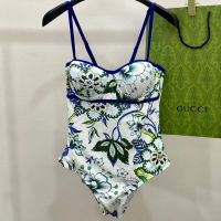 Gucci Swimsuit with Floral GG Women Lycra White/Multicolor