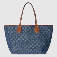 Gucci Totissima Large Tote Bag In GG Supreme Denim 820481 Blue
