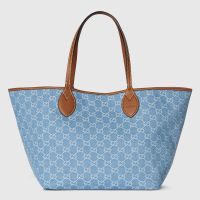Gucci Totissima Large Tote Bag In GG Supreme Denim 837190 Light Blue