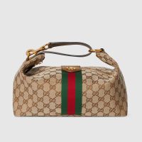 Gucci Vanity Medium Top Handle Bag 857799 In GG Supreme Canvas Beige/Brown