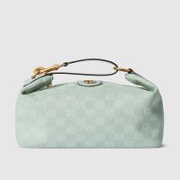 Gucci Vanity Medium Top Handle Bag 857799 In GG Supreme Canvas Green