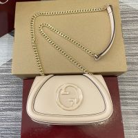 Gucci Blondie Small Shoulder Bag In Smooth Leather 815711 Apricot