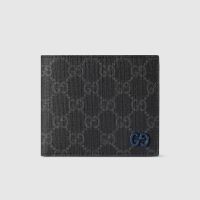Gucci GG Bifold Wallet 768243 In GG Supreme Canvas Black/Blue