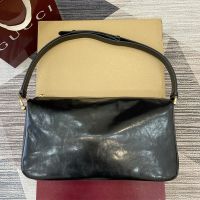 Gucci Half Horsebit Large Shoulder Bag 862530 In Glossy Leather Black