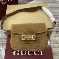 Gucci Horsebit 1955 Aura Mini Shoulder Bag 847064 In Suede Brown