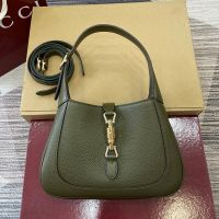 Gucci Jackie 1961 Medium Shoulder Bag 810232 In Grain Leather Olive