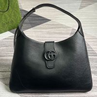 Gucci Large Aphrodite Shoulder Bag In Soft Leather 772483 Black