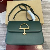 Gucci Siena Medium Top Handle Bag 855535 In Smooth Leather Green