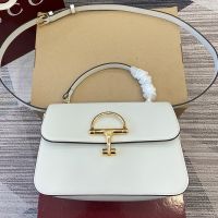 Gucci Siena Medium Top Handle Bag 855535 In Smooth Leather White
