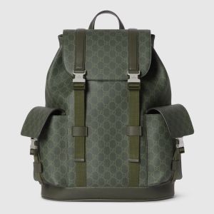 Gucci Large Backpack 792080 In GG Monogram Fabric Green