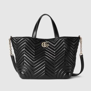 Gucci Betty Medium Tote Bag In Matelasse Leather 847387 Black