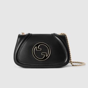 Gucci Blondie Small Shoulder Bag In Smooth Leather 815711 Black