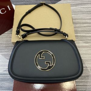 Gucci Blondie Large Top Handle Bag In Smooth Leather 815719 Black