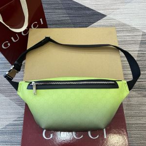 Gucci Chroma Large Belt Bag 835810 In GG Monogram Fabric Lemon/Black