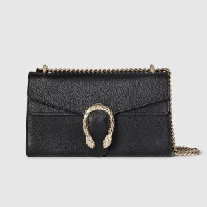 Gucci Dionysus Medium Shoulder Bag In Textured Leather 795005 Black