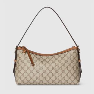 Gucci GG Emblem Medium Shoulder Bag In GG Supreme Canvas 847449 Beige/Brown