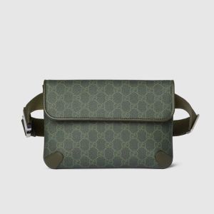 Gucci GG Monogram Small Belt Bag In GG Monogram Fabric 792091 Green