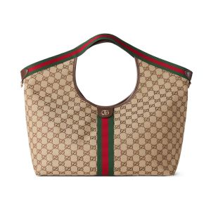 Gucci Giglio Large Tote Bag In GG Supreme Canvas 853971 Beige/Brown
