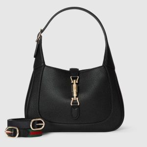 Gucci Jackie 1961 Medium Shoulder Bag 810232 In Grain Leather Black
