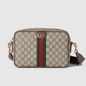 Gucci Ophidia Medium Crossbody Bag In GG Supreme Canvas 834468 Beige/Brown