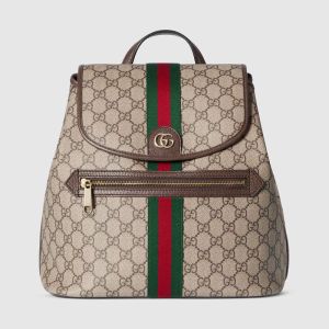 Gucci Ophidia Medium Backpack In GG Supreme Canvas 836855 Beige/Brown