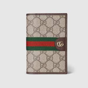 Gucci Ophidia Passport Case In GG Supreme Canvas 838470 Beige/Brown