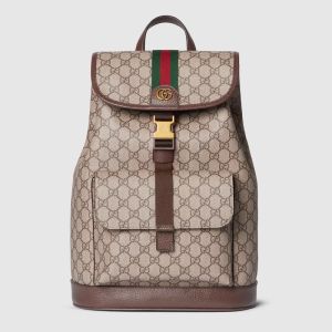 Gucci Ophidia Small Backpack In GG Supreme Canvas 839109 Beige/Brown