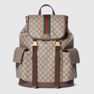 Gucci Ophidia Large Backpack In GG Supreme Canvas 839110 Beige/Brown