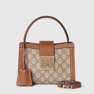 Gucci Padlock Small Top Handle Bag In GG Supreme Canvas 841653 Beige/Brown