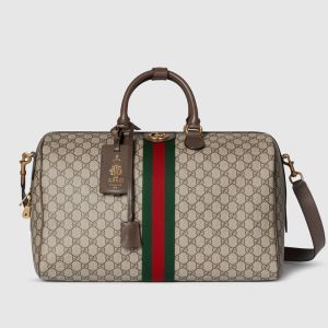 Gucci Savoy Medium Duffle Bag 834460 In GG Monogram Fabric Beige/Brown