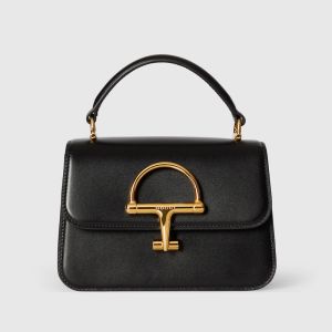 Gucci Siena Small Top Handle Bag 855536 In Smooth Leather Black