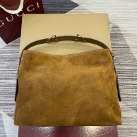 Gucci Beatrix Medium Tote Bag 850926 In Suede Brown